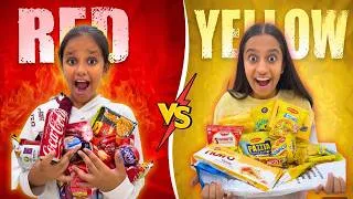Thumbnail: RED ❤️ vs YELLOW 💛| One Color Challenge