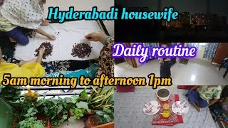 Thumbnail: Hyderabadi housewife daily routine 5am morning to afternoon 1pm// mini balcony garden || #vlog