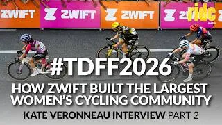 Thumbnail: How Zwift built the world’s largest women’s cycling community (interview: Kate Verroneau) #TDFF2026