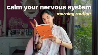 Thumbnail: calm nervous system morning routine | healthy habits for PCOS & stress relief