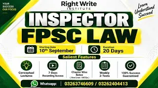 Thumbnail: Join our special session for inspector Islamabad Police Law Preparation | Inspector FPSC Law Portion