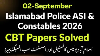 Thumbnail: Constables & ASI Papers Solved | Islamabad Police Solved Papers (02-September) 2026 | Merit -Result 