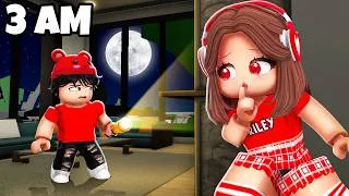 Thumbnail: I Spent 24 Hours OVERNIGHT In My Crush's House..(Brookhaven)