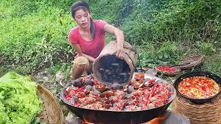 Thumbnail: Suvival Skills: Catch River  Snails and Cooking with spicy recipe for lunch eating