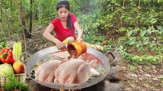 Thumbnail: Survival Skills: Cooking Big Chickens Soup with spicy recipe & Yummy Yummy