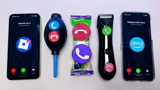 Thumbnail: Galaxy a24 vs Blower phone vs Snack Bar vs Hair Clipper vs Galaxy flip6 incoming call