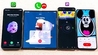 Thumbnail: Alarm Clock + Viber + WhatsApp Samsung A55 + Z Fold6 + Moto Razr + POCO X6P Incoming & Outgoing call
