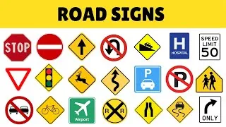 Thumbnail: Road Signs in English with Their Meanings | Learn Traffic Signs Vocabulary for Beginners