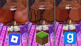 Thumbnail: Minecraft vs Roblox vs Garry's Mod – Roblox +1 Speed Keyboard Escape | Chase Test