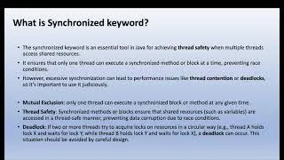 Thumbnail: Threads Part-6 | What is Synchronized in thread? | multithreading | JAVA