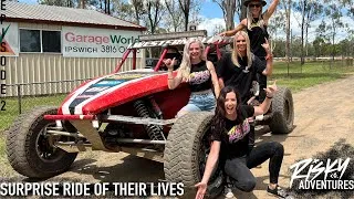 Thumbnail: THE GIRLS HAD NO IDEA!! Ride Adventure to TROPHY TRUCK Hotlaps || RISKY ADVENTURES || S1 EP2