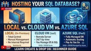 Thumbnail: SQL Basics: Local vs Cloud Hosted vs Cloud Based Databases Explained.