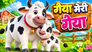 Thumbnail: गैया मेरी गईया - Gaiya Meri - Hindi Rhymes For Children - गैया मेरी गैया और मनोरंजन से भरपूर राइम्स