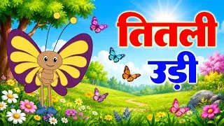 Thumbnail: तितली उड़ी 🦋 | Titli Udi Nursery Rhyme | Hindi Rhymes for Kids | Kids Songs | Rity Rhymes