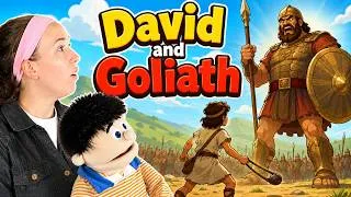Thumbnail: Bre Tells Bobby James about David and Goliath a silly puppet video