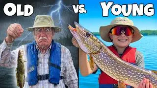 Thumbnail: YOUNG vs OLD Fishing Challenge! River & Wilder Catch Monster Pike & Walleye