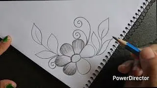 Thumbnail: Easy Flowers Drawing For Project Work || Border Design For School Project || Pencil Shading #design 