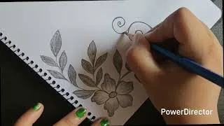 Thumbnail: Easy Flowers Drawing For Project Work || Border Design For School Project || Pencil Shading #design 