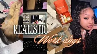 Thumbnail: VLOG: realistic work days as a hair influencer 🎀 | editing, hair tips, PR haul & more | Riya Royale