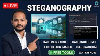 Thumbnail: Steganography Full Practical in Kali Linux & CMD | Hide Secret Files in Images | OSINT