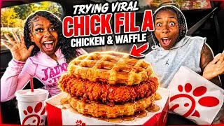 Thumbnail: TRYING CHICK FIL A CHICKEN & WAFFLES 🧇!! 🐓
