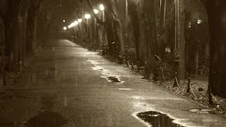 Thumbnail: Nostalgic Atmosphere with Relaxing Sounds of Rain Falling on the Alleys of an Old Park at Night