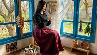 Thumbnail: Stormy Day in a Remote Village | Baking Pumpkin Cake & Sewing Kitchen Curtain