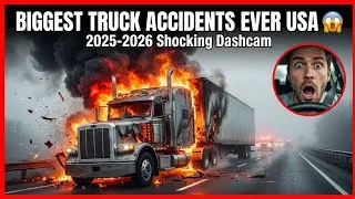 Thumbnail: BIGGEST Truck Accidents Ever Caught on Camera in the USA 😱 2025-2026 Shocking Dashcam Crashes
