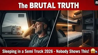 Thumbnail: Sleeping in a Semi Truck: The BRUTAL Truth in 2026 (Nobody Shows This!)