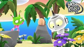 Thumbnail: Lost Shell Mystery! 🦀 Help the Hermit Crab! 🏖️ | Rob The Robot | Preschool Learning