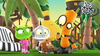 Thumbnail: First Safari! 🦁 Wild Animals on Safari Planet! 🐊 | Rob The Robot | Preschool Learning