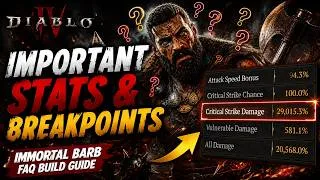 Thumbnail: IMPORTANT STATS & BREAKPOINTS - Immortal Barb FAQ Build Guide