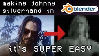 Thumbnail: I sculpted Johnny Silverhand in blender from scratch! | NoClip Mini
