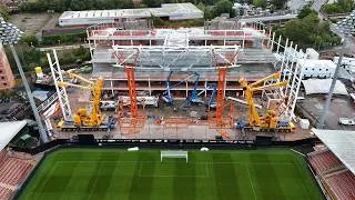Thumbnail: Wrexham AFC Kop Stand update - The roof truss centre section