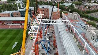 Thumbnail: Wrexham AFC Kop Stand update - The roof truss