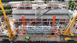Thumbnail: Wrexham AFC Kop Stand update - Cranes in place and getting ready for the big lift.