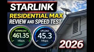 Thumbnail: Starlink residential Max review 2026 & Cloudy Speed test