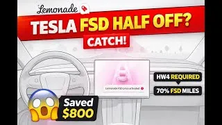 Thumbnail: I Switched to Lemonade to Get 50% Off Tesla FSD and Saved $800