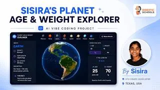 Thumbnail: 🚀 Can a 6th Grader Build a Real AI Web App? | Sisira's Planet Age & Weight Explorer | RoboticSchools