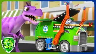 Thumbnail: Sausage Slinger 🌭🦕🦖 | Rocky PAW Patrol | Rocky's Garage | Cartoons for Kids
