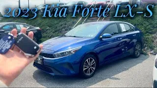Thumbnail: 2023 Kia Forte LX-S in blue!! Check out the clean interior, touch screen display, sensors and MORE!!