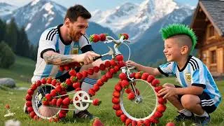 Thumbnail: Messi vs Neymar: The GREAT STRAWBERRY BIKE HEIST! 🍓⚡ #messi