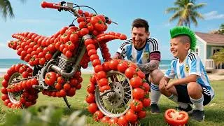 Thumbnail: Neymar STEALS Messi’s Super Tomato Motorcycle for His Son! 🍅🏍️🔥 #messi