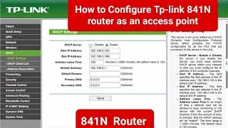 Thumbnail: How to Configure Tp-link 841N router as an access point step  by step