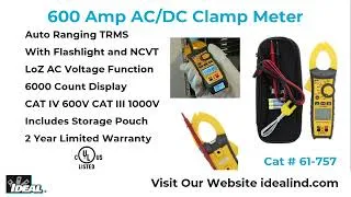 Thumbnail: IDEAL 61-757 600A AC/DC TightSight Clamp Meter