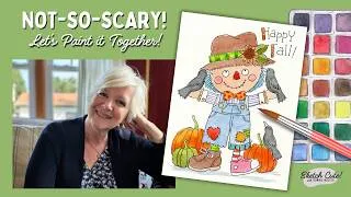 Thumbnail: Cute Scarecrow--Easy Autumn Watercolor
