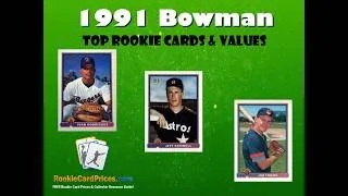 Thumbnail: 1991 Bowman Baseball Rookie Card Value Update - Raw and Graded Prices for Top Rookies of 1991 Bowman