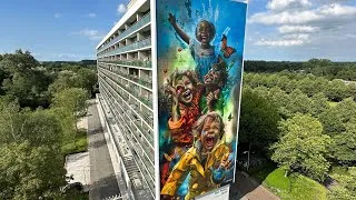 Thumbnail: Making an HUGE painting on a flat in Zwolle (Netherlands)!