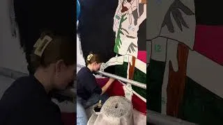 Thumbnail: Houtkamp College Doetinchem muurschildering RoosArt trap