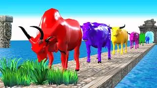 Thumbnail: Paint Animals Cow Cartoon Angus Yak Jersey Ox Bison Buffalo Fountain Crossing Animal Transformation